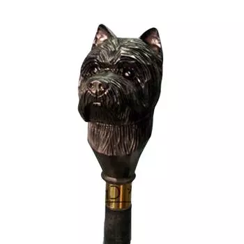 Резная деревянная трость в форме головы терьера, подарок в виде пирамидки из камней