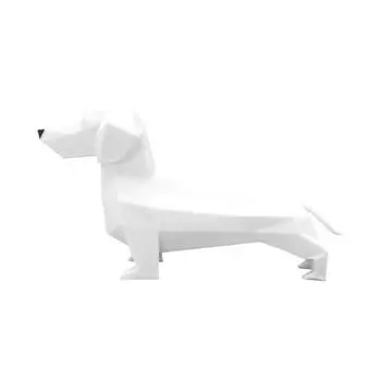 Резная фигурка таксы, геометрическая статуэтка собаки, скульптура животного, украшение для дома, офиса, рабочего стола, книжной полки