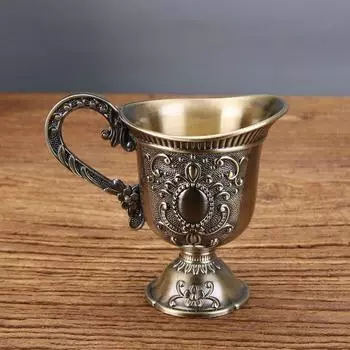 Резная медная чашка для чая, ручная работа, чашка для святой воды, симпатичная антикварная чашка для чая, украшения для гостиной медный
