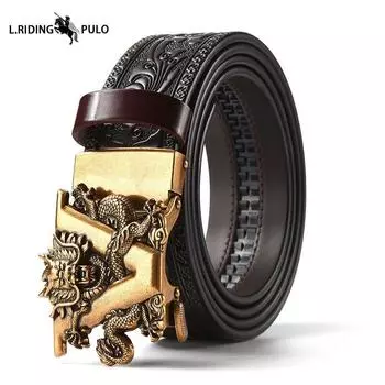 Резная пряжка из сплава, автоматическая пряжка, брючный ремень, ремень из натуральной кожи, мужской ремень, повседневный универсальный ремень 120cm