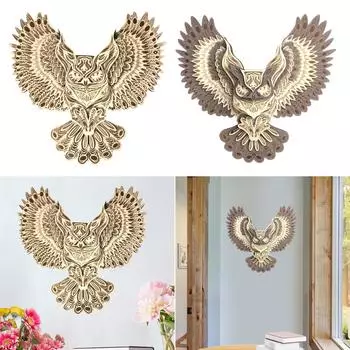 Резная сова, настенный декор, декоративный подарок на день рождения, деревянная скульптура животного для фермерского дома, гостиной, офиса, кабинета