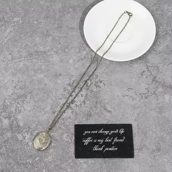 Резной цветок полосатый медальон кулон ожерелье винтажная латунь открывающаяся фото коробка