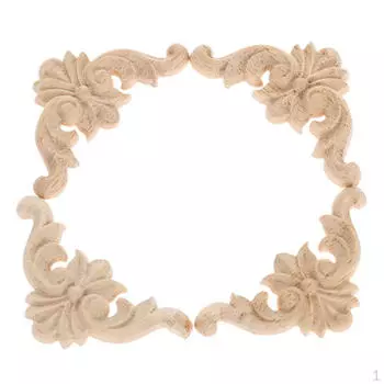 Резной угловой аппликация, деревянная поделка, неокрашенная кухонная мебель, шкаф #4 22x10cm