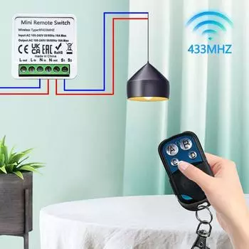 RF433 пульт дистанционного управления интеллектуальный беспроводной выключатель освещения 110 В 220 В мини-модуль передатчик включения/выключения для светодиодных лампочек DIY гаражные ворота