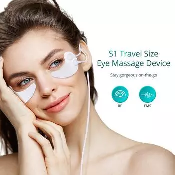 RF-массажер для глаз патчит темные круги, удаляет устройство для расслабления мышц 2x Eye Patches+1x Machine белый