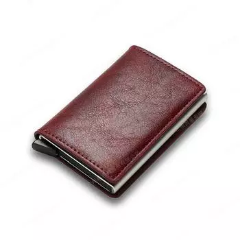 RFID Anti-theft Brush Automatically Pops Up Card Bag Card + Credit Card Metal Card Bag Men s Multi-card Wallet Carbon Fiber