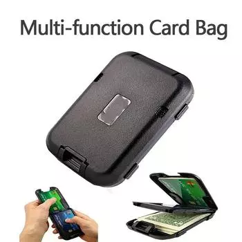 RFID-щетка для защиты от краж Многофункциональная сумка для карт Короткий модный кошелек Сумка для банковских кредитных карт Визитница серый