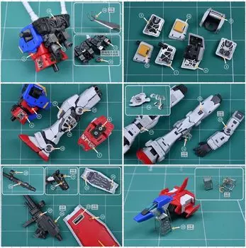 RG Gundam Detail Up for Modification Высококачественные металлические детали В комплект входят наклейки для переноса воды 1/144 RX-78-2 Ver.2.0 серебряный