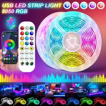 RGB 5050 Bluetooth световая лента USB WiFi 5050 24 клавиши неоновый свет RGB лента диод гибкая лента ТВ подсветка украшение игровой комнаты 3 Keys control 0.3M