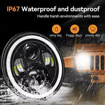 RGB 7 Круглая 6 светодиодная фара RGB для Harley Davidson Touring Fat Boy Jeep Wrangler JK LJ CJ TJ