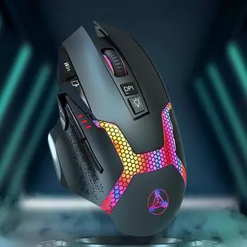 RGB беспроводная широкая игровая мышь Bluetooth для геймеров, 10000 точек на дюйм, портативная компьютерная мышь для Mac Windows, Andriod, эргономичные мыши Slient only wired