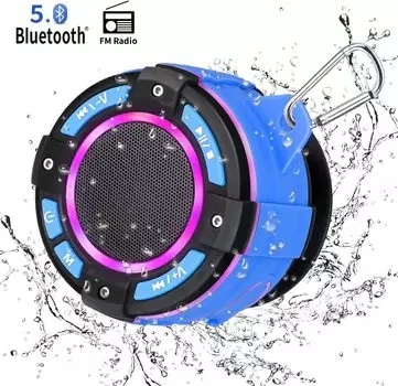 RGB Bluetooth-динамик Портативный многофункциональный велосипедный аудио IPX7 Водонепроницаемая присоска Динамик для ванной комнаты Беспроводной басовый динамик