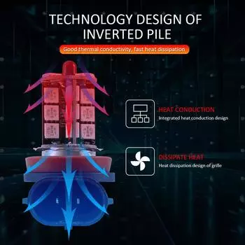 RGB car fog light H8/H11 27 LED headlight 360° beam 4 modes with remote control strobe light H8