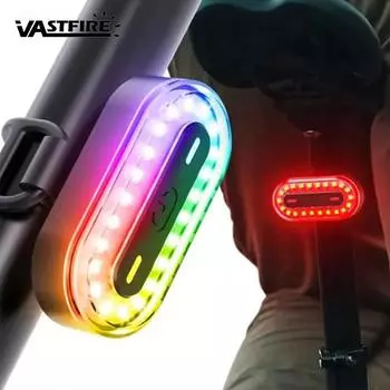 RGB цветной велосипедный фонарь 600 мАч 14 режимов велосипедный задний фонарь Type C зарядка IPX6 водонепроницаемый велосипедный фонарь с режимом памяти