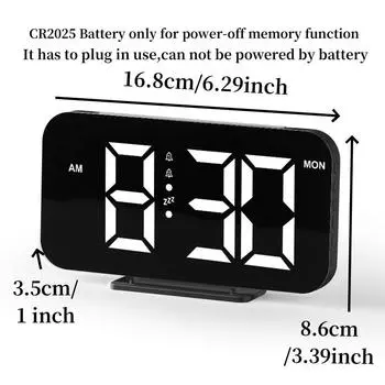 RGB Digital Alarm Clock Time Week with RGB Mood Light 2 Alarm Snooze Table Clock 12/24H USB Output Port Charging LED Clock