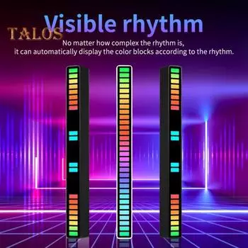 RGB лампа, музыкальный ритм, звукосниматель, несколько режимов, 5 скоростей, работа от батареи, настольная лампа управления звуком, окружающее освещение Charging чёрный
