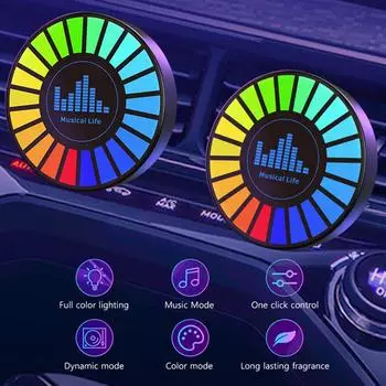 RGB панель голосового управления светом LED ароматизатор украшение атмосфера свет автомобильный освежитель воздуха с парфюмерными аксессуарами голосовой ритм li