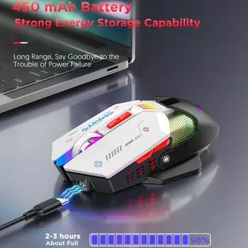 RGB подсветка двухрежимная игровая мышь проводная беспроводная RGB подсветка игровая мышь игровые компьютерные аксессуары синий