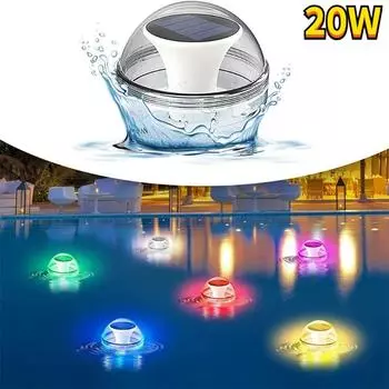 RGB солнечный погружной светильник водонепроницаемый открытый бассейн освещение для свадьбы рождественской вечеринки ваза аквариум пруд декор 10w
