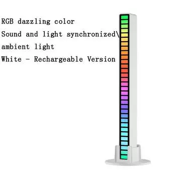 RGB светодиодная лента, музыка, управление звуком, звукосниматель, ритм, окружающая лампа, атмосфера, ночные огни для бара, автомобиля, ТВ, игровое украшение 1PC белый