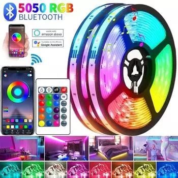 RGB светодиодная лента USB Bluetooth управление через приложение 5050 изменение цвета светодиодные фонари гибкая лента лента ТВ подсветка декор комнаты 3key1M