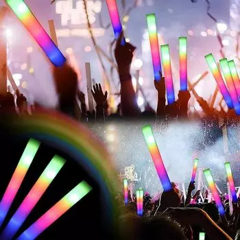 RGB светодиодная светящаяся пенопластовая палочка Cheer Tube красочный свет светится в темноте день рождения свадьба вечеринка принадлежности праздничные украшения
