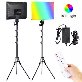 RGB светодиодная видеосветовая панель для освещения фотографий, 14-дюймовая заполняющая лампа с дистанционным управлением 3000K-6500K для прямой трансляции на YouTube