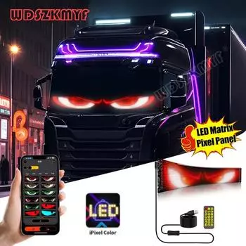 RGB светодиодная вывеска, матрица, пиксельная панель, прокрутка, яркая реклама, DIY дисплей, вывеска, гибкая вывеска для автомобиля, приложение для управления, аксессуар для грузовика