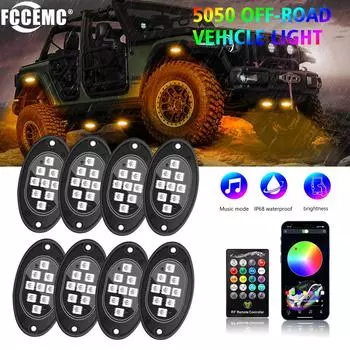 RGB светодиодные фонари шасси с дистанционным управлением через приложение, фоновая подсветка для джипов, грузовиков, внедорожников, автомобилей, квадроциклов, декоративная неоновая лампа для днища