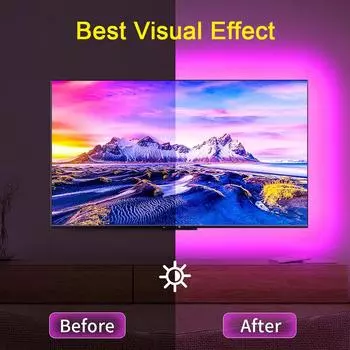 RGB светодиодные лампы для телевизоров Светодиодные ленты для телевизоров RGB светодиодные ленты Гибкая лента для подсветки телевизоров Комната для игровой вечеринки Украшения 0.5m