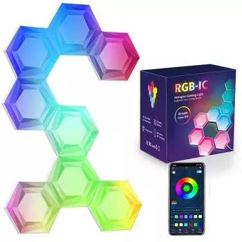 RGB умный шестиугольный настенный светильник, меняющий цвет, окружающий ночной свет, приложение с музыкальным ритмом для игровой комнаты, спальни, интеллектуальное 6 PACK