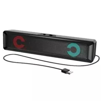 RGB USB проводной мощный компьютерный динамик бар стерео сабвуфер бас музыкальный плеер объемный звук коробка для ПК кинотеатр ТВ чёрный
