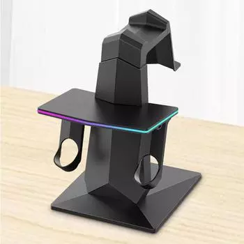 RGB VR Headset Charging Station Headset Display Stand and Controller Mount for Meta Quest3S for Meta Quest 3 чёрный
