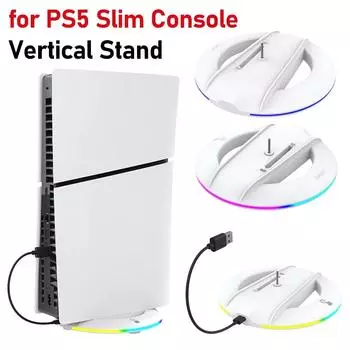 RGB вертикальная подставка для PS5 Slim Console Светодиодная подставка для Sony Playstation 5 Slim Disc & Digital Edition Аксессуары для игровой консоли