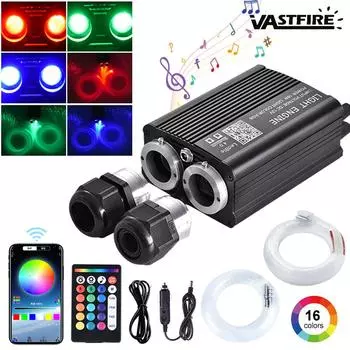 RGBW Fiber Optic Star Ceiling Lights Kit With Meteor Car Roof Star Light Bluetooth APP Music Control Car Starry Sky Ceiling Lamp