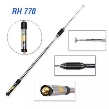 Rh-770 двухдиапазонная телескопическая антенна Sma-female с высоким коэффициентом усиления 144/430 МГц для рации Uv-5r Uv-82 Bf-888s портативная радиостанция Black