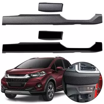 RHD Для Honda WR-V WRV 2024 2025 ABS Carbon Fiber Car Панель инструментов Средняя крышка управления Декоративная полоса Автомобильные аксессуары Int H0R2