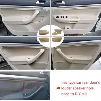 RHD Для VW Jetta 2005 2006 2007 2008 2009 2010 / Для Golf 5 Ручка двери автомобиля Подлокотник Панель Микрофибра Кожаный чехол 4 двери front 2 doors чёрный