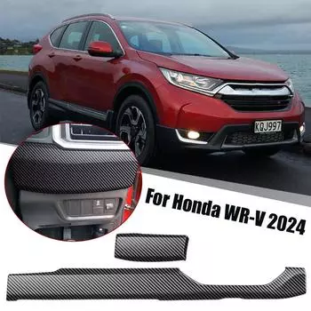RHD For Honda WR-V WRV 2024 2025 ABS Carbon Fiber Car Instrument panel Middle comtrol cover Trims strip Car Accessories Int N4A7
