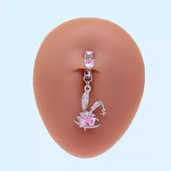 Rhinestone Body Jewelry Crystal Crucifix Belly Button Ring Punk Cross Zircon Navel Ring Gift Style 1