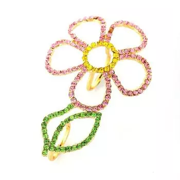 Rhinestone Exaggerated Drop Earrings Zinc Zinc Alloy Korean Style Ring Sparkling Women Jewelry Girl Gift C Ring