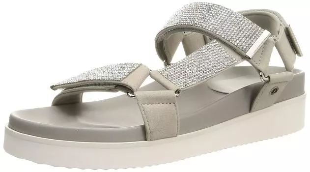 Rhinestone Footbed Sandals 1218 LGY medium E [Macintosh London] Women s