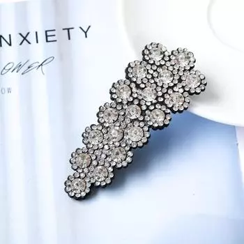 Rhinestone Hairpin Flower Duckbill Side Hair Clip Barrettes Crystal Retro Hair Accessories For Women Ponytail Headwear Hairgrip
