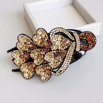 Rhinestone Love Heart Women Hair Claw Hair Accessories Duckbill Clip Korean Style Hair Clip B
