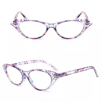 Rhinestone Reading Glasses Computer Glasses Cat Eye Presbyopic Glasses Hyperopia Eyewear Glasses yellow-+100