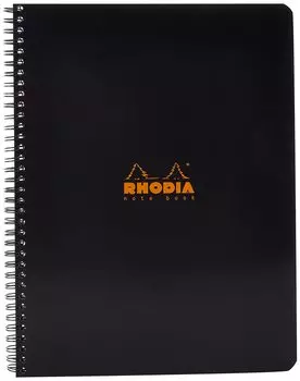 Rhodia Double Ring Notebook A4 Classic 160 pages 5mm grid ruled perforation Black cf193009