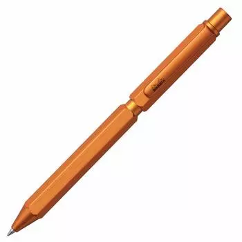 RHODIA Multifunctional Pen Script Multi Pen Ballpoint Pen Oil Based 2 Colors Mechanical Pencil Aluminum Body Hairline Processing Rotary Type Orange