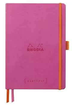 Rhodia Note Rhodiarama Goal Book A5 Dot Square Ruled 240 Pages Made in Italy Synthetic Leather Cover Fuchsia Pink RHODIA cf117809