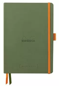 Rhodia Note Rhodiarama Goal Book A5 Dot Square Ruled 240 Pages Italian Synthetic Leather Cover Sage Green RHODIA cf117804