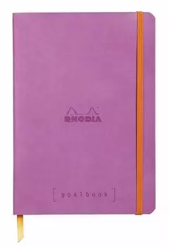 Rhodia Note Rhodiarama Goal Book A5 Dot Grid 240 Pages with Pen Holder Made in Italy Synthetic Leather Cover PEFC Certified Lilac RHODIA Rhodiarama